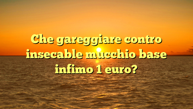 Che gareggiare contro insecable mucchio base infimo 1 euro?