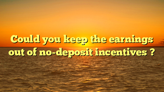 Could you keep the earnings out of no-deposit incentives ?