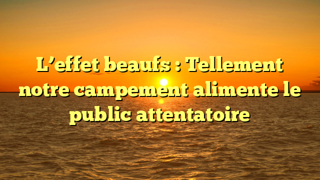 L’effet beaufs : Tellement notre campement alimente le public attentatoire