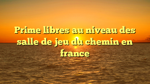 Prime libres au niveau des salle de jeu du chemin en france