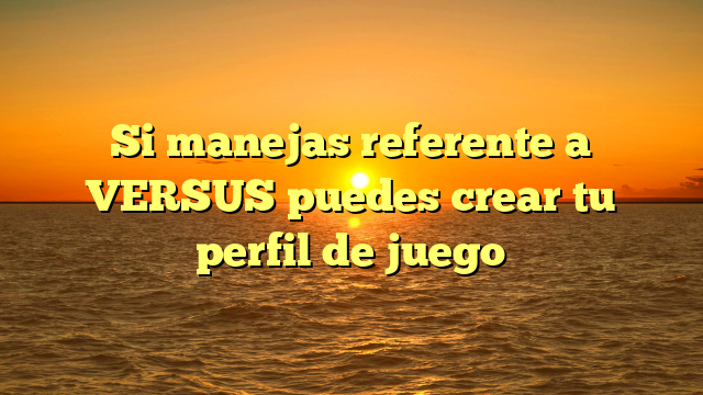 Si manejas referente a VERSUS puedes crear tu perfil de juego
